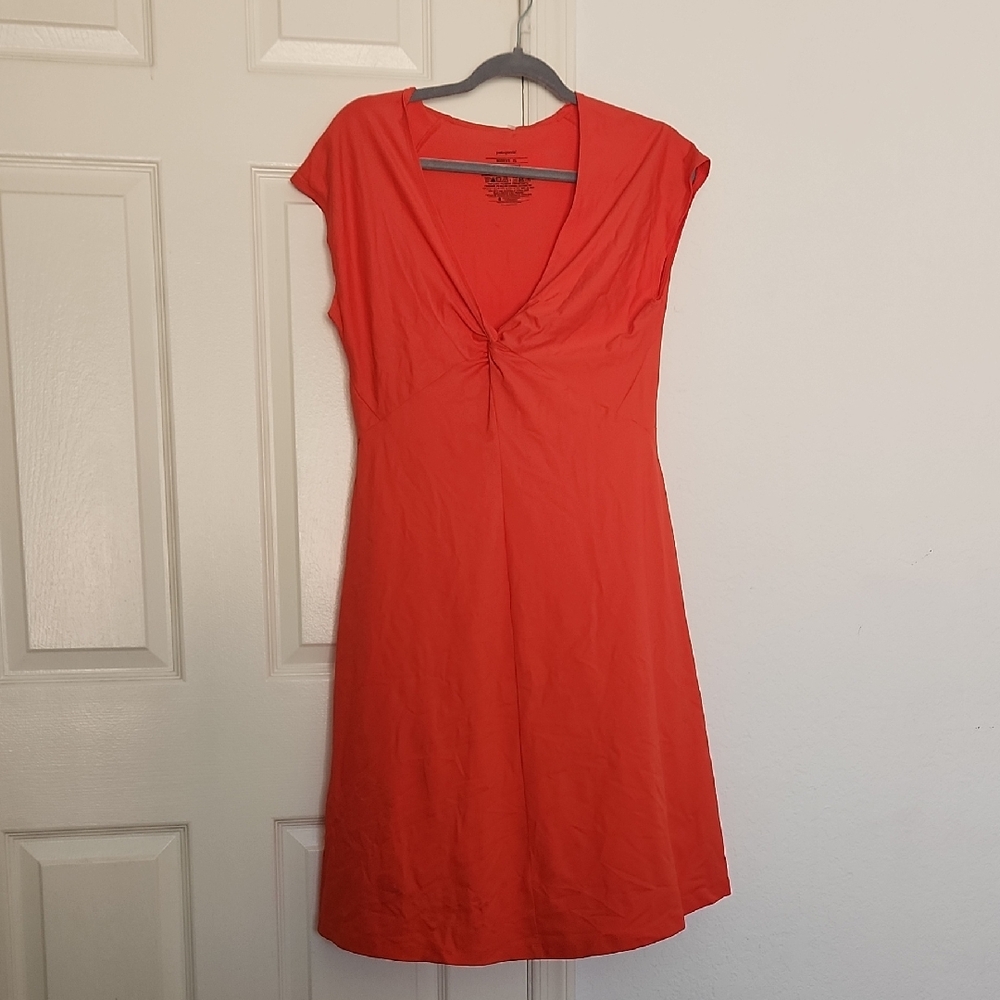 Patagonia Red Flowy Athleisure Lightweight Dress XL